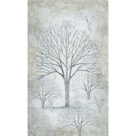 metallic winter trees fabric panel|Winter .